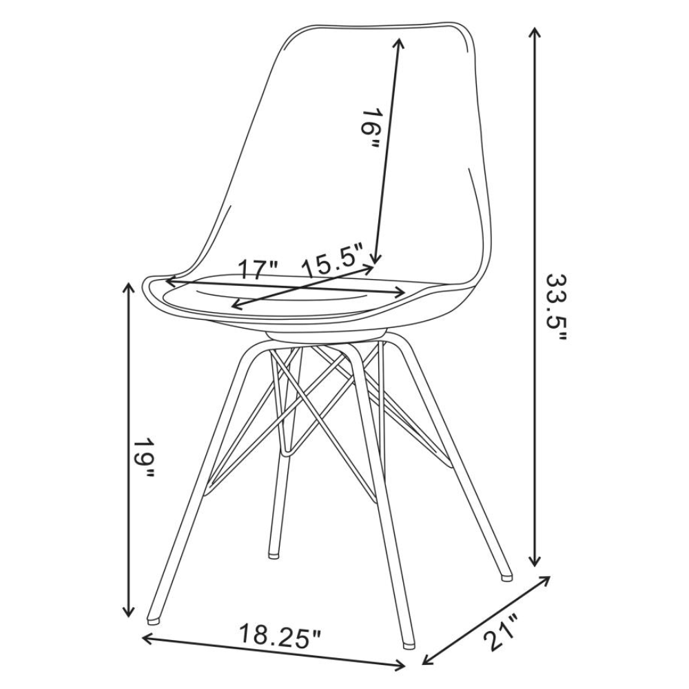 JUNIPER Polypropylene Dining Side Chair Black (Set of 2)