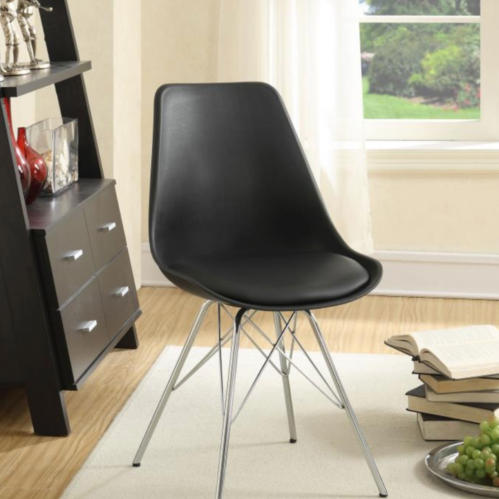 JUNIPER Polypropylene Dining Side Chair Black (Set of 2)