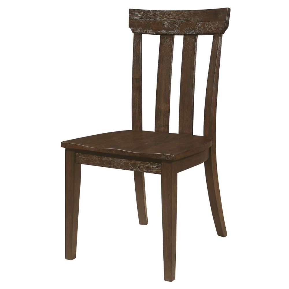 REYNOLDS Slat Back Dining Side Chair Brown Oak (Set of 2)