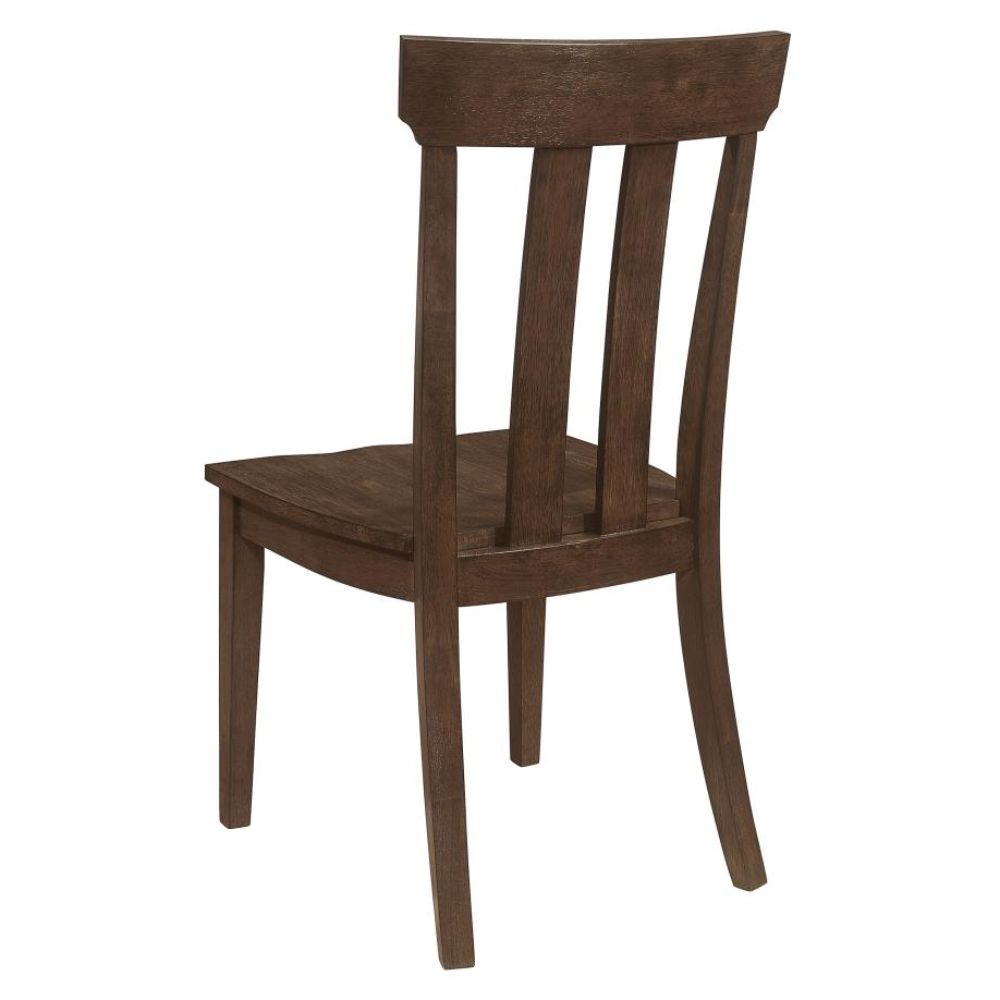 REYNOLDS Slat Back Dining Side Chair Brown Oak (Set of 2)