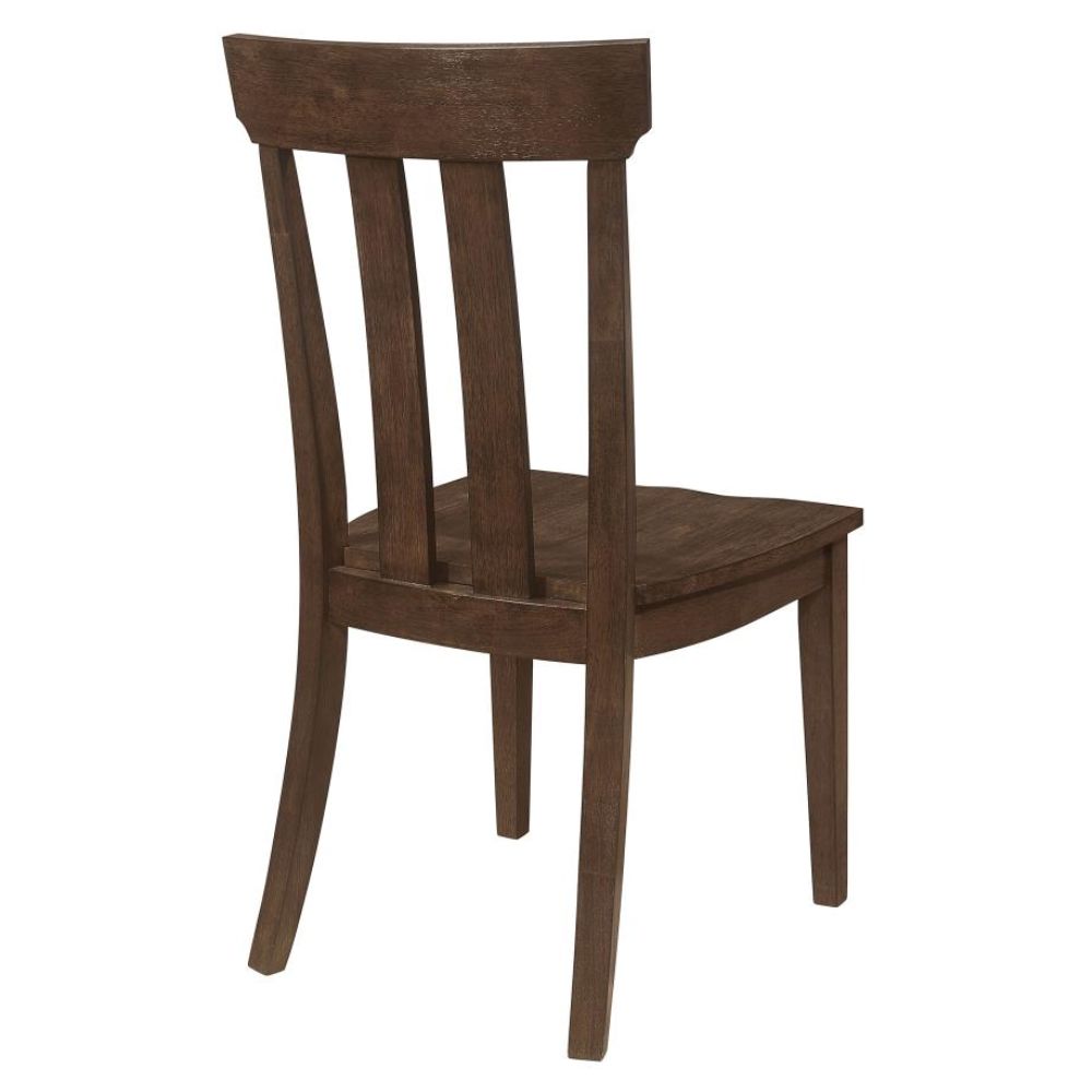 REYNOLDS Slat Back Dining Side Chair Brown Oak (Set of 2)