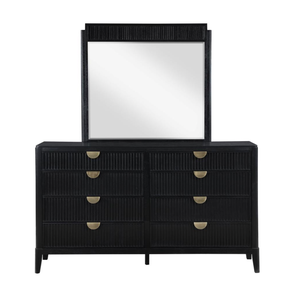 BROOKMEAD 8-drawer Dresser with Mirror Black