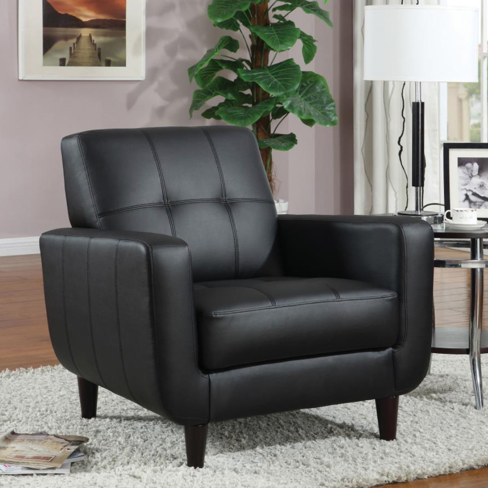 AARON Upholstered Track Arm Tufted Accent Chair