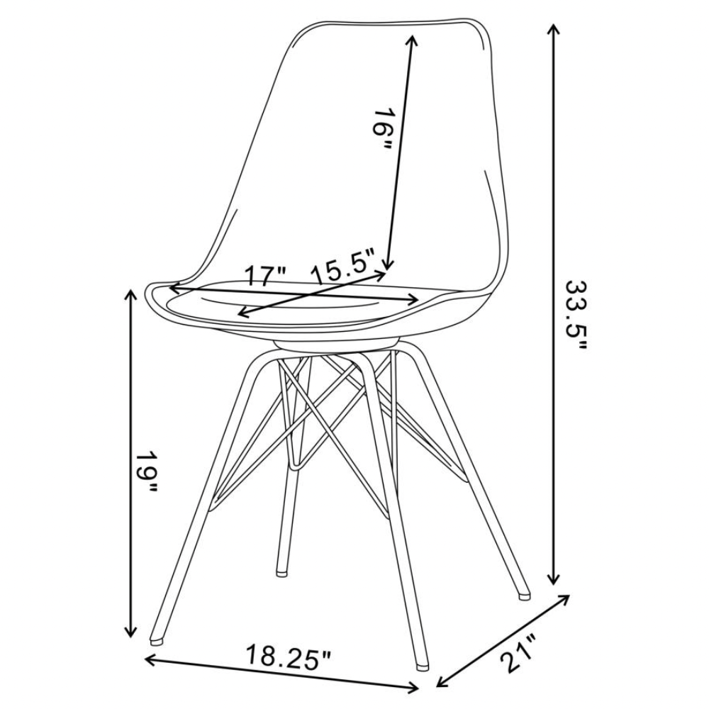 JUNIPER Polypropylene Dining Side Chair White (Set of 2)