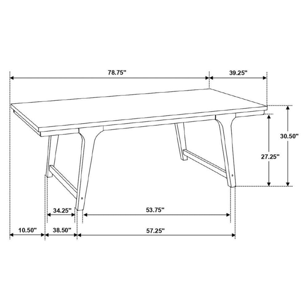 REYNOLDS Rectangular 79-inch Wood Dining Table Brown Oak