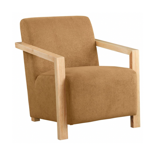 DIEGO Accent Arm Chair with Wood Arms Honey