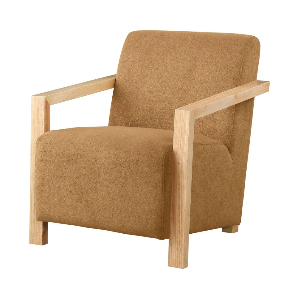 DIEGO Accent Arm Chair with Wood Arms Honey