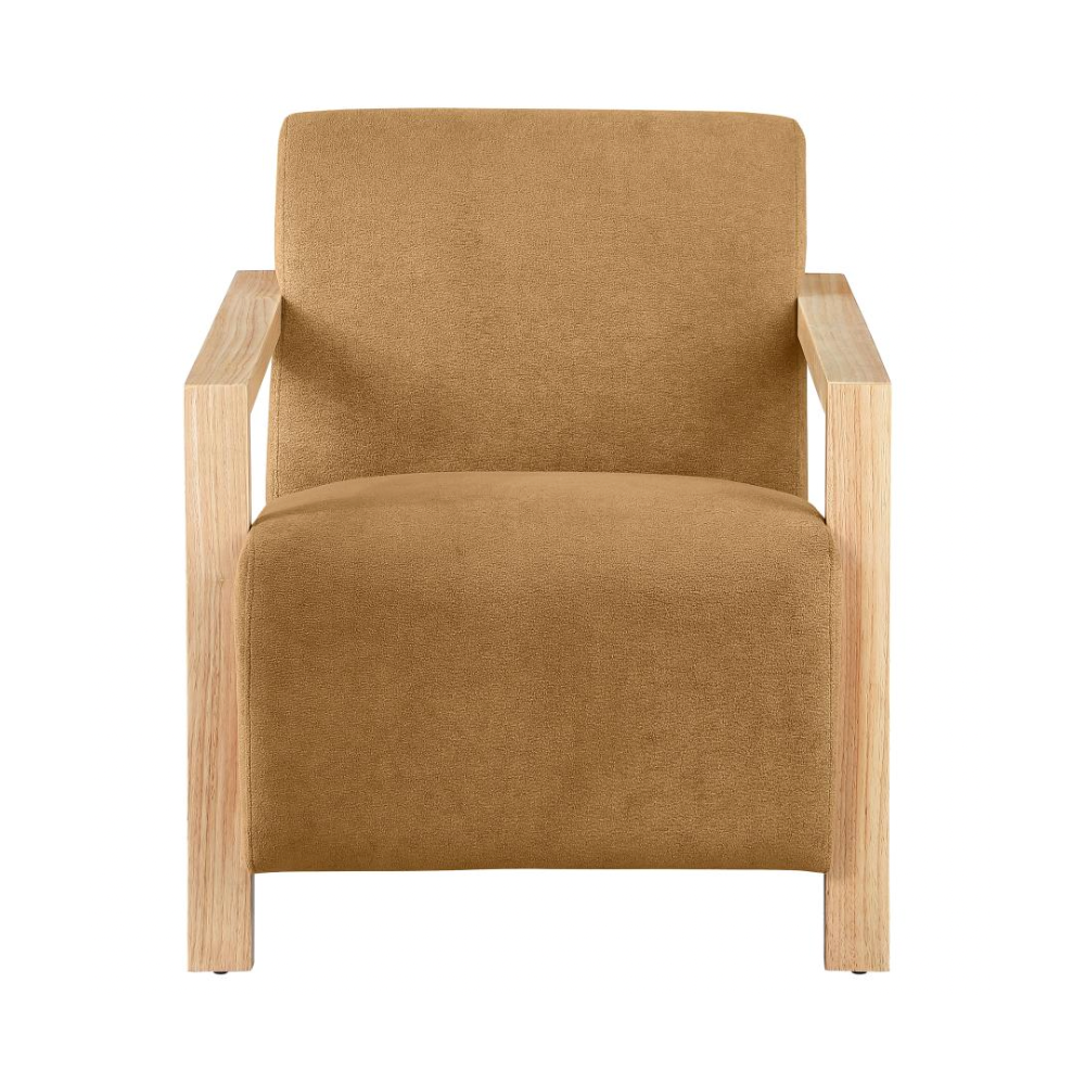 DIEGO Accent Arm Chair with Wood Arms Honey