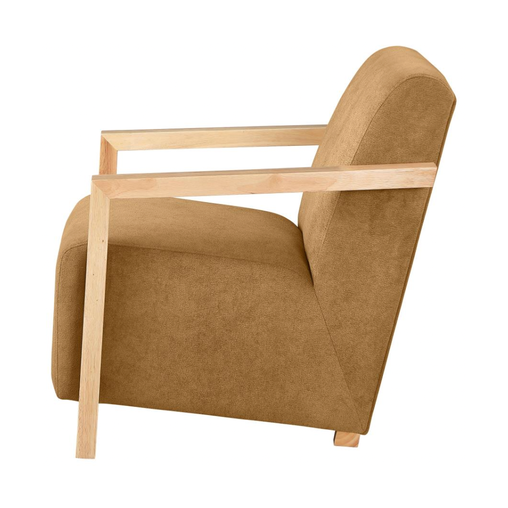 DIEGO Accent Arm Chair with Wood Arms Honey