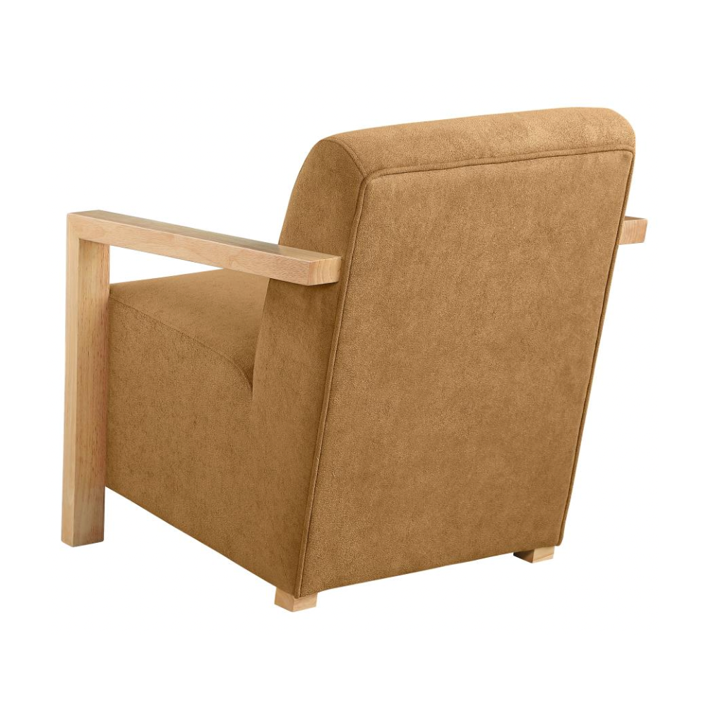 DIEGO Accent Arm Chair with Wood Arms Honey