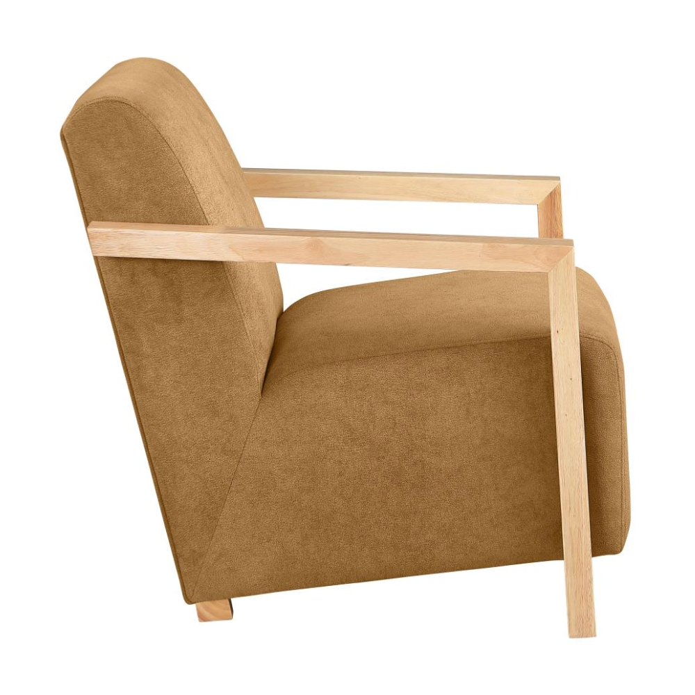 DIEGO Accent Arm Chair with Wood Arms Honey