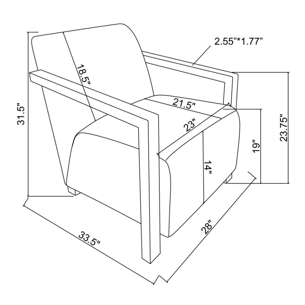 DIEGO Accent Arm Chair with Wood Arms Honey