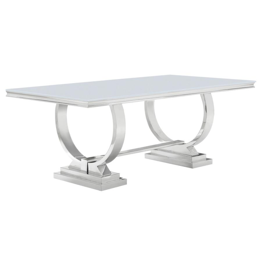 ANTOINE Rectangular 95-inch Glass Top Dining Table