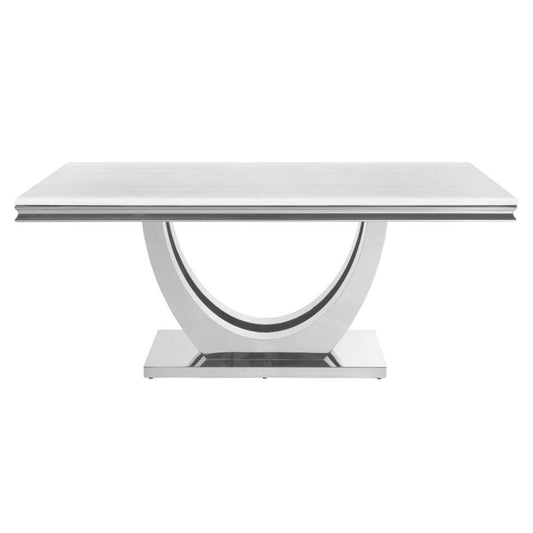 KERWIN Rectangular 71-inch Stone Top Dining Table White