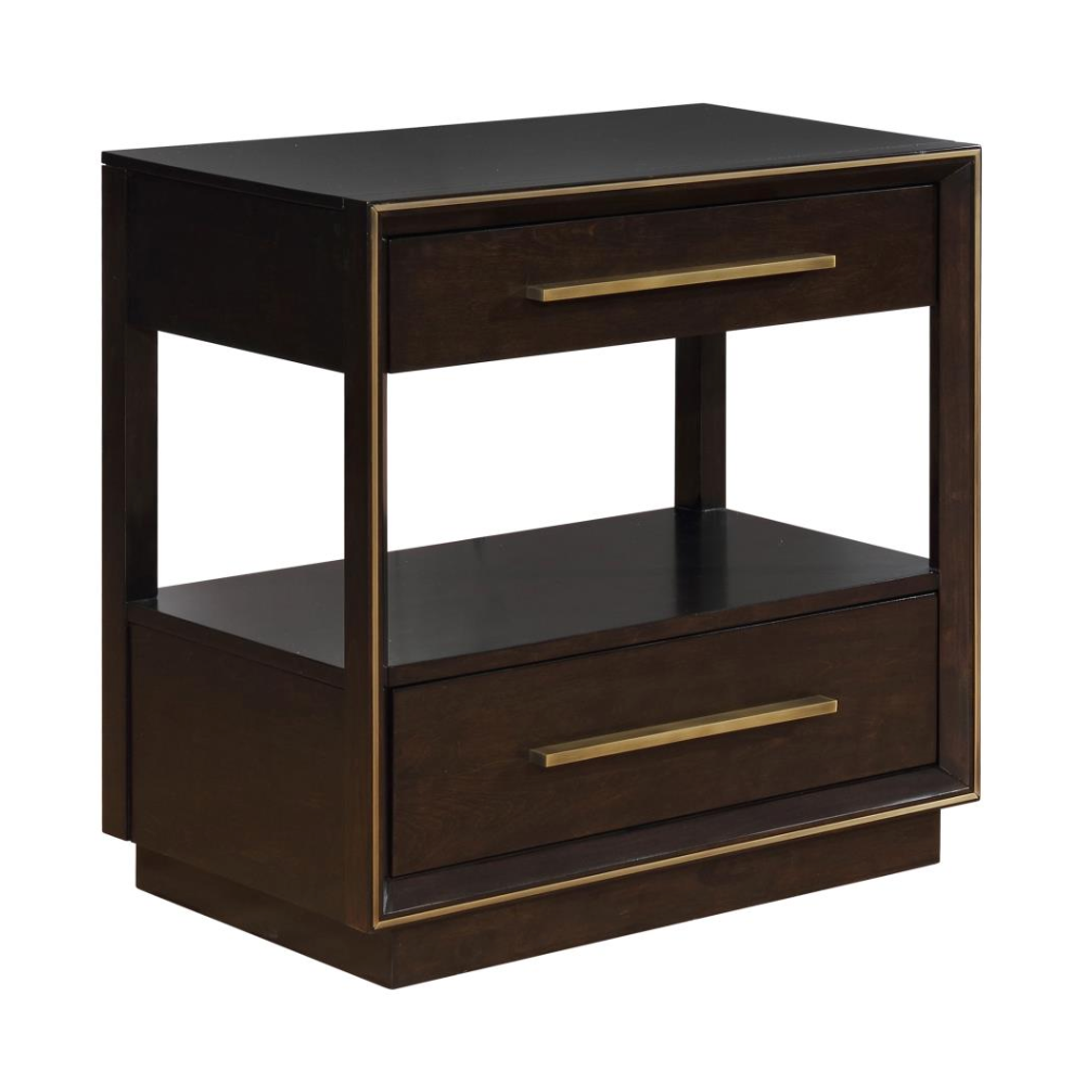 DURANGO  2-drawer Nightstand Smoked Peppercorn