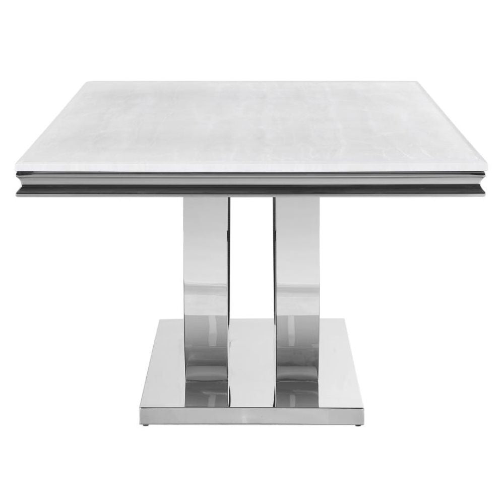 KERWIN Rectangular 71-inch Stone Top Dining Table White