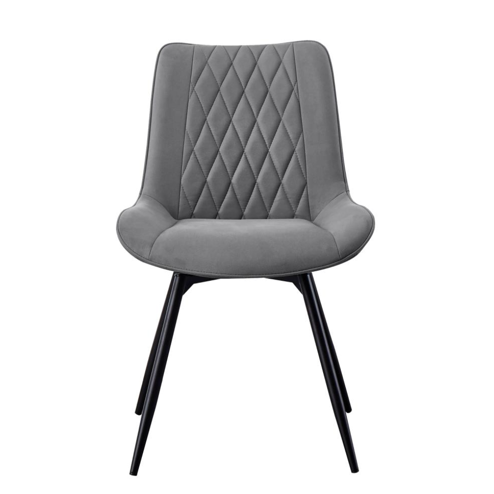 DIGGS Upholstered Swivel Dining Side Chair Grey (Set of 2)