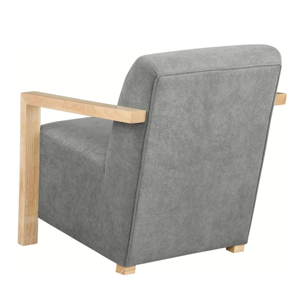 DIEGO Accent Arm Chair with Wood Arms Grey