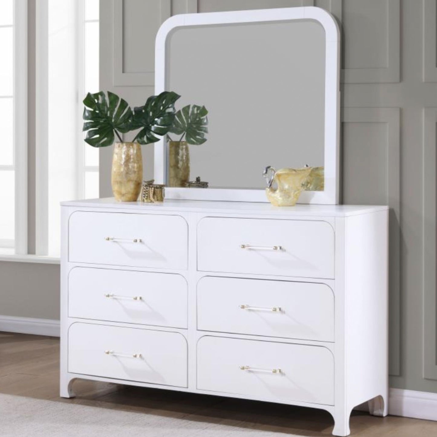 ANASTASIA 6-drawer Bedroom Dresser with Mirror