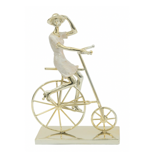 TILDA Gold Plated Woman on Bicycle