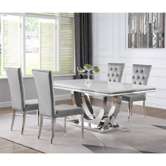 KERWIN 5-piece Rectangular Dining Table Set Grey