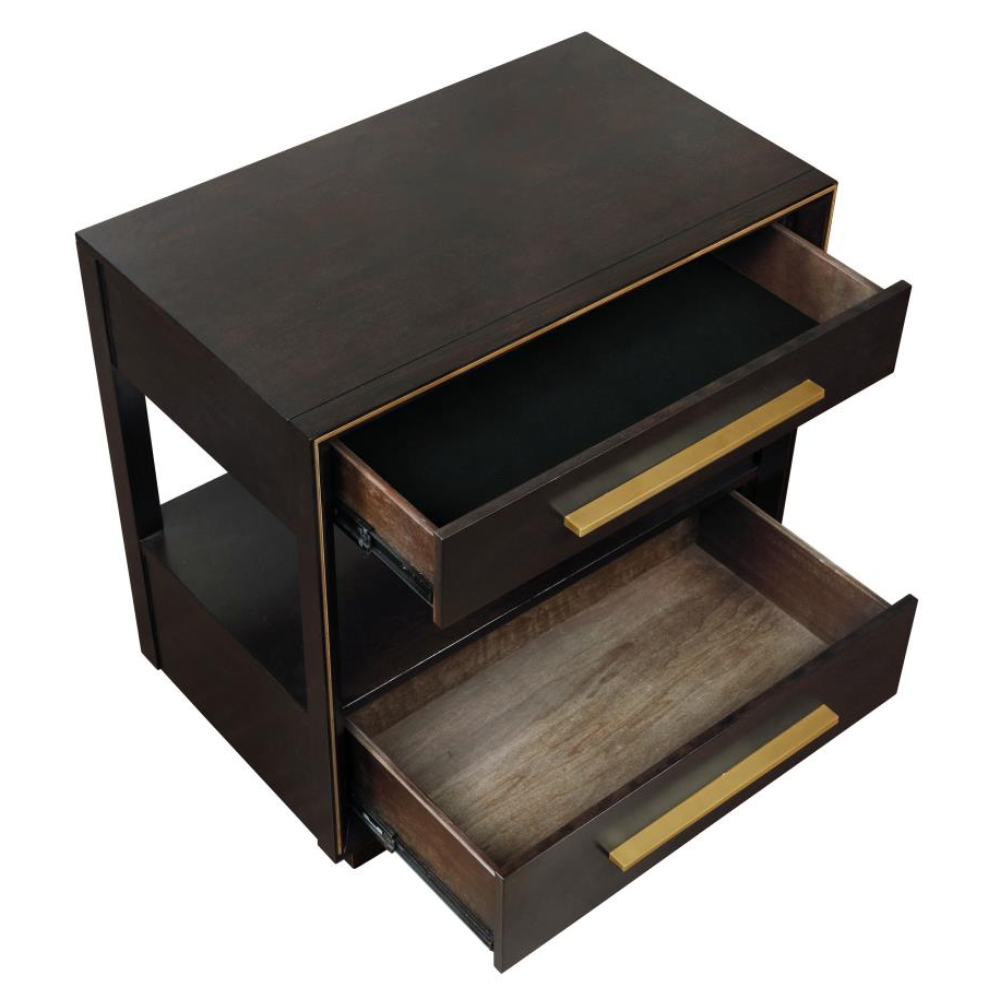 DURANGO  2-drawer Nightstand Smoked Peppercorn