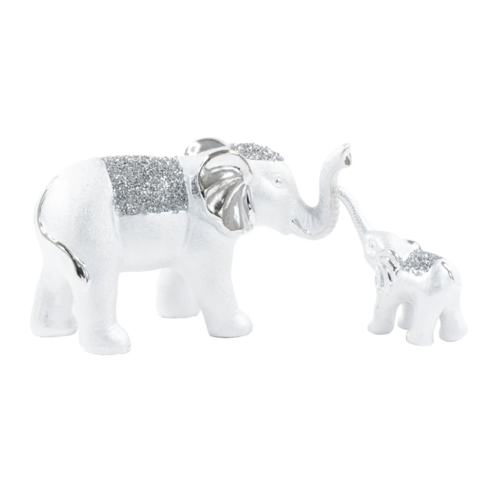 CANON 2pc Diamond Elephant with Child Decor