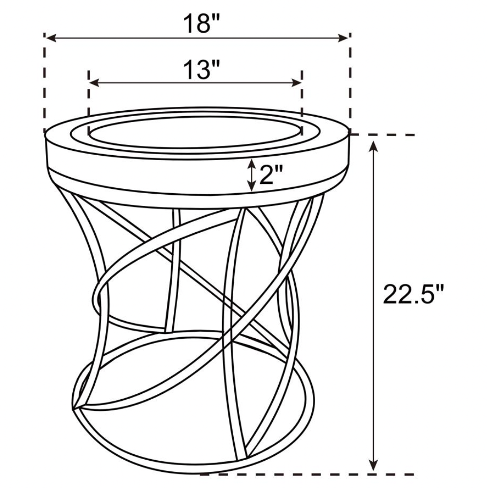 ELISE Mirror Top Stainless Steel End Table Gold