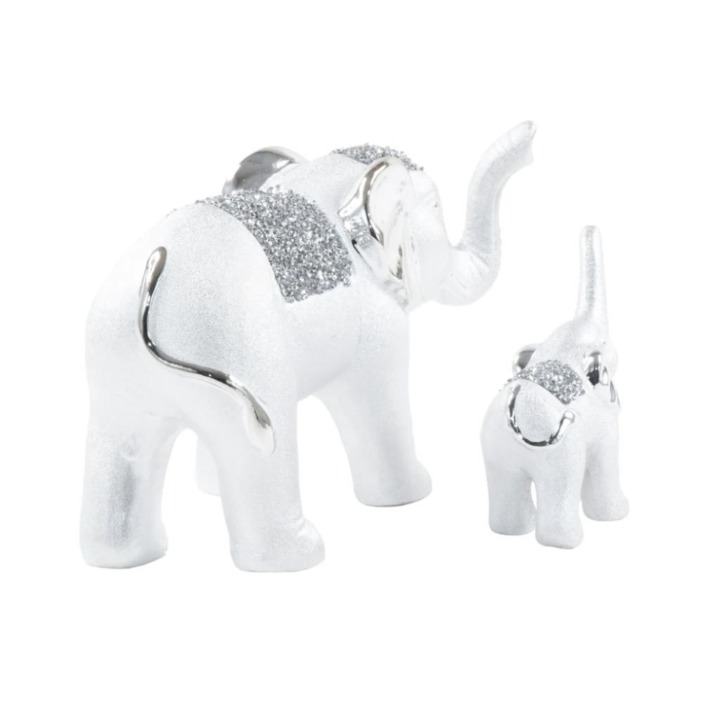 CANON 2pc Diamond Elephant with Child Decor