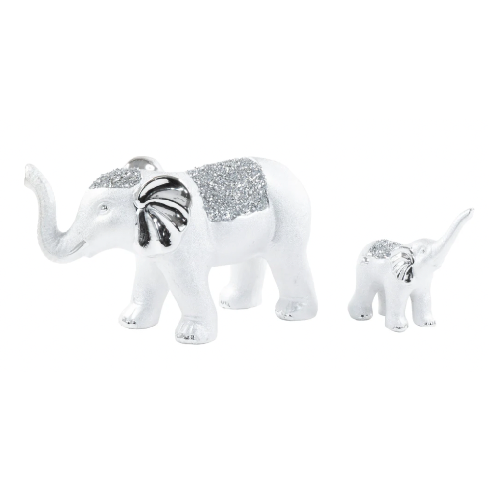 CANON 2pc Diamond Elephant with Child Decor