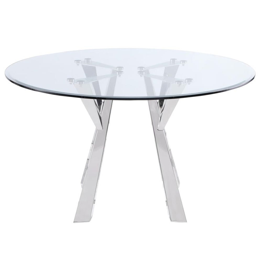 ALAIA Round 51-inch Clear Glass Top Dining Table