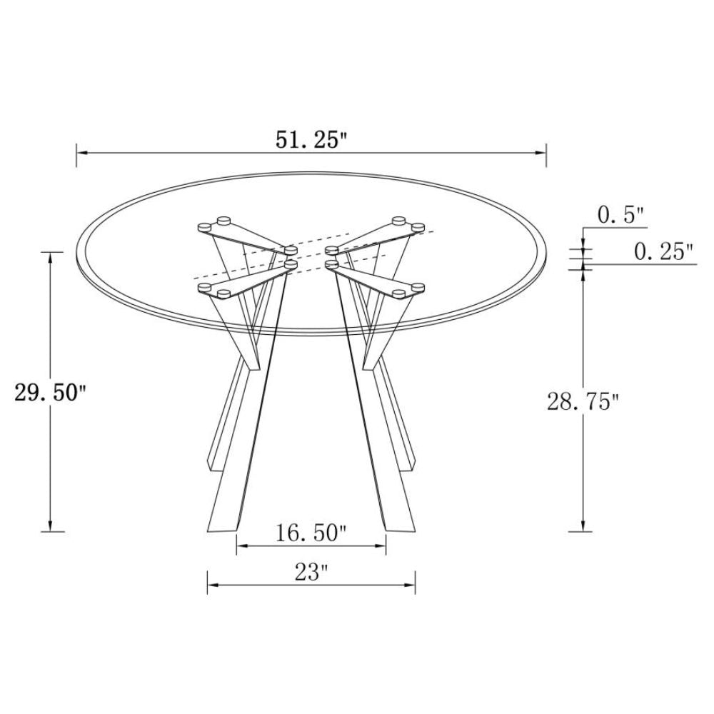 ALAIA Round 51-inch Clear Glass Top Dining Table