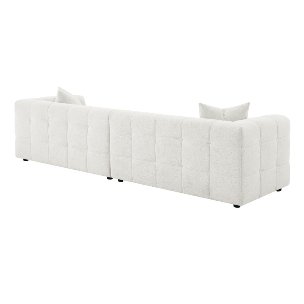 EVERLY Boucle Upholstered Extra Long Sofa Off White