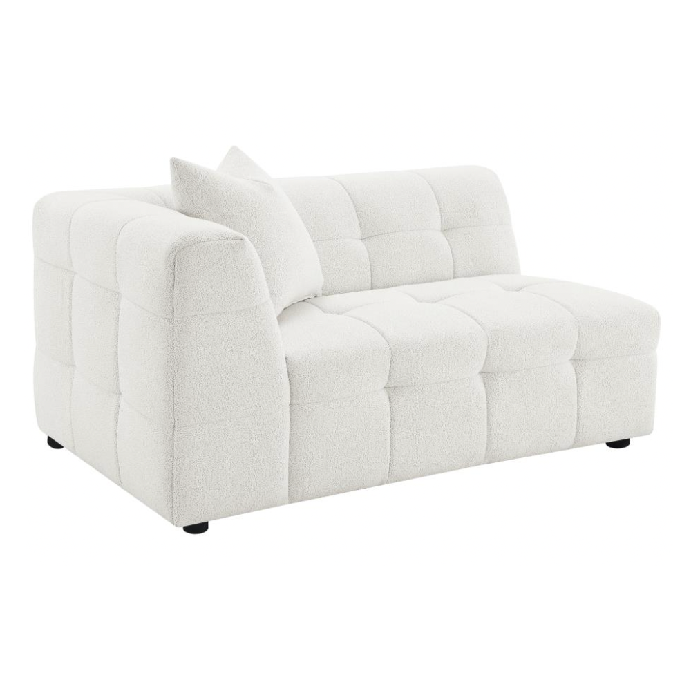 EVERLY Boucle Upholstered Extra Long Sofa Off White