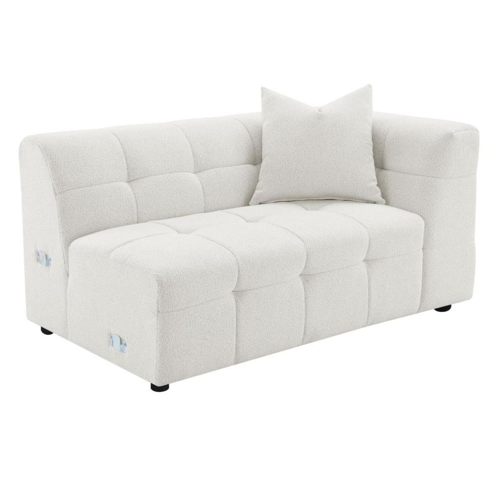 EVERLY Boucle Upholstered Extra Long Sofa Off White