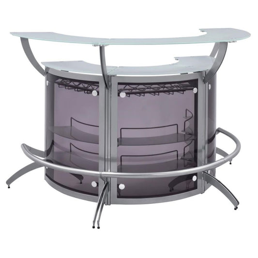 DALLAS 3-piece Curved Freestanding Home Bar Cabinet Silver