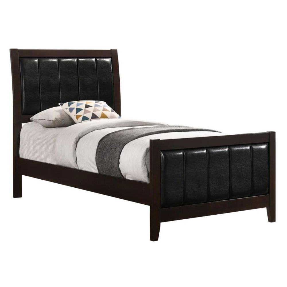 CARLTON Wood Twin Panel Bed Cappuccino