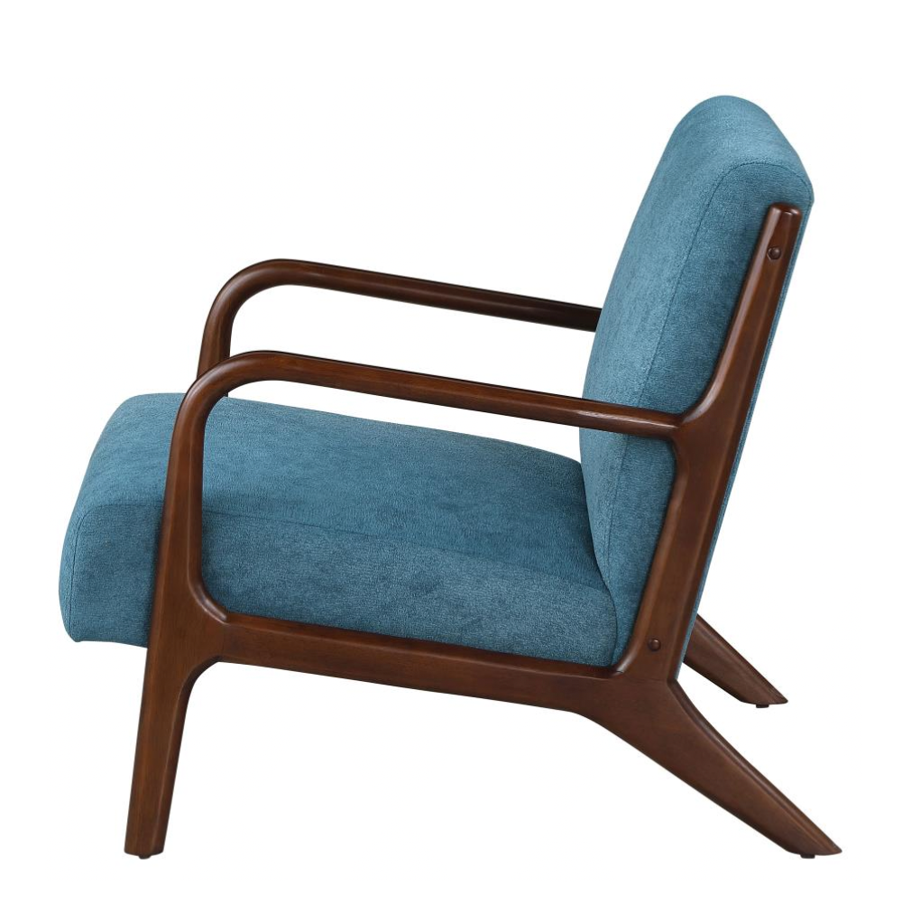 FOSTER Wood Frame Accent Chair Blue