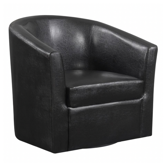 TURNER Upholstered Barrel Back Swivel Chair Dark Brown