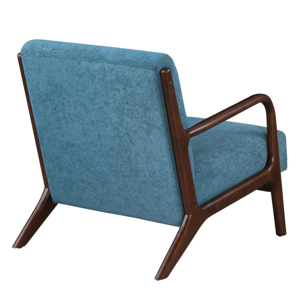 FOSTER Wood Frame Accent Chair Blue