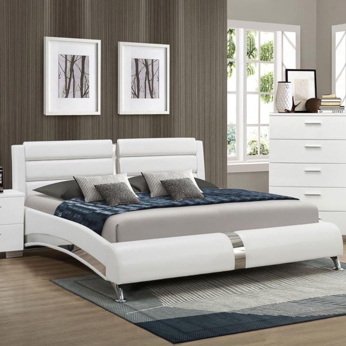 JEREMAINE Eastern King Upholstered Bed