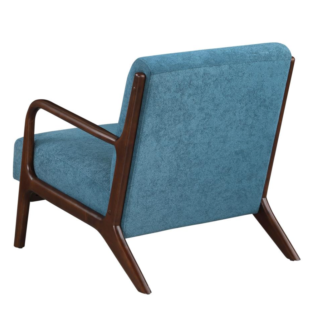 FOSTER Wood Frame Accent Chair Blue