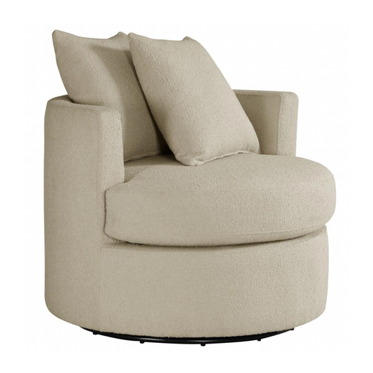 DEBBIE Upholstered Swivel Accent Chair Camel