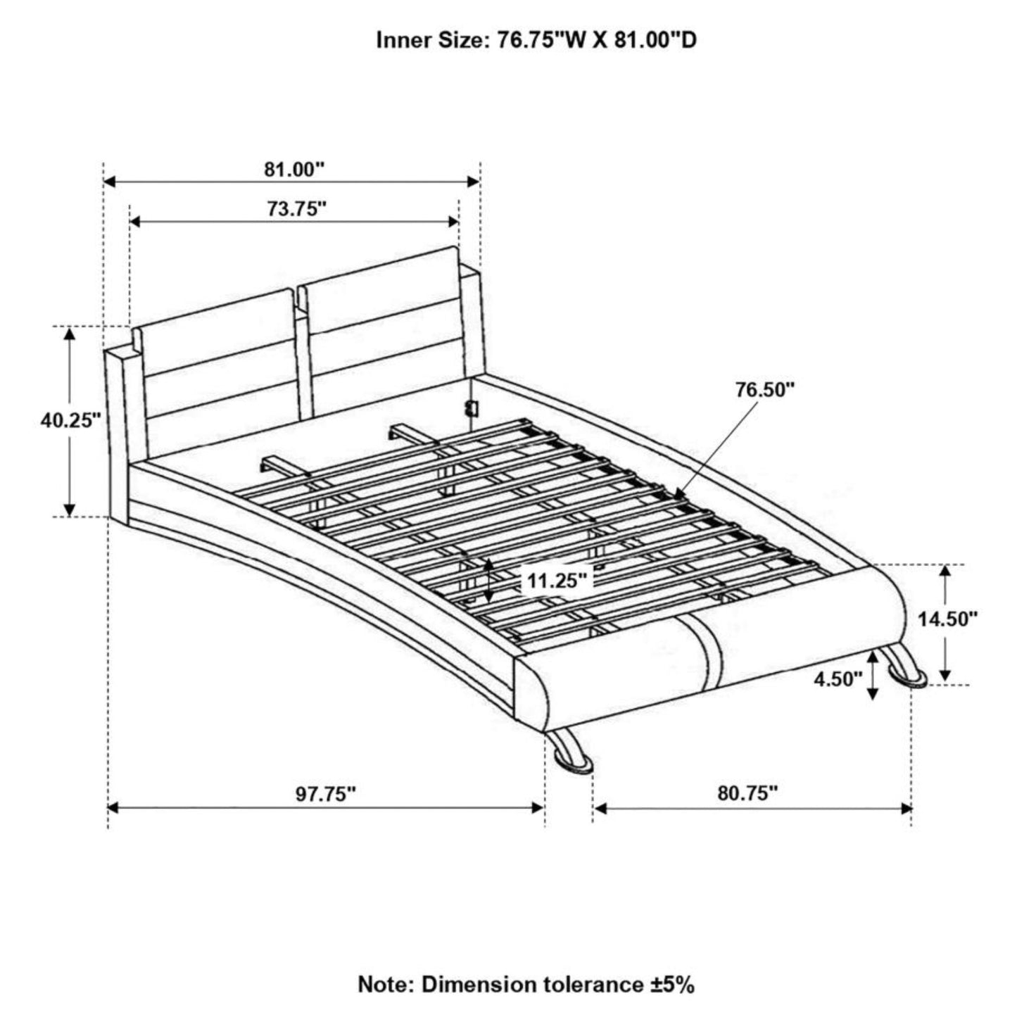 JEREMAINE Eastern King Upholstered Bed