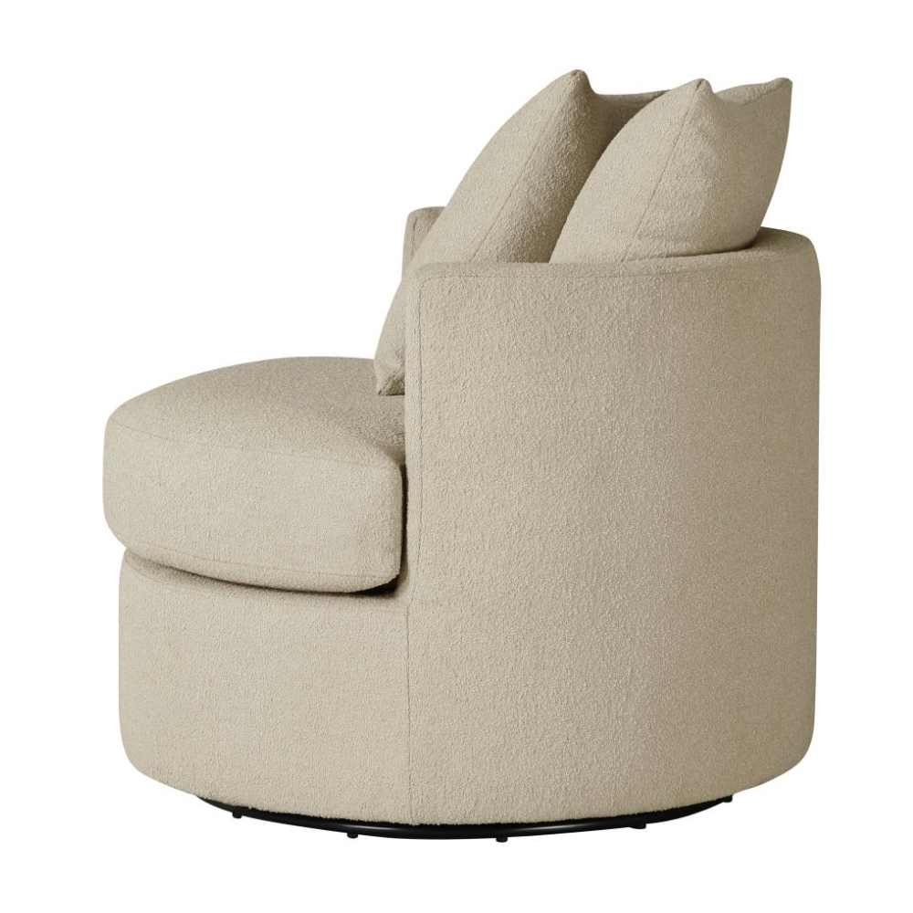 DEBBIE Upholstered Swivel Accent Chair Camel