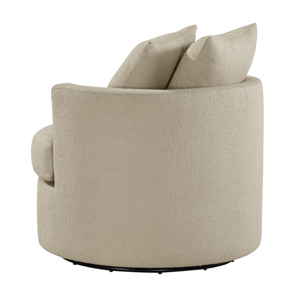 DEBBIE Upholstered Swivel Accent Chair Camel