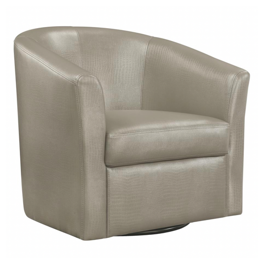 TURNER Upholstered Barrel Back Swivel Chair Champagne