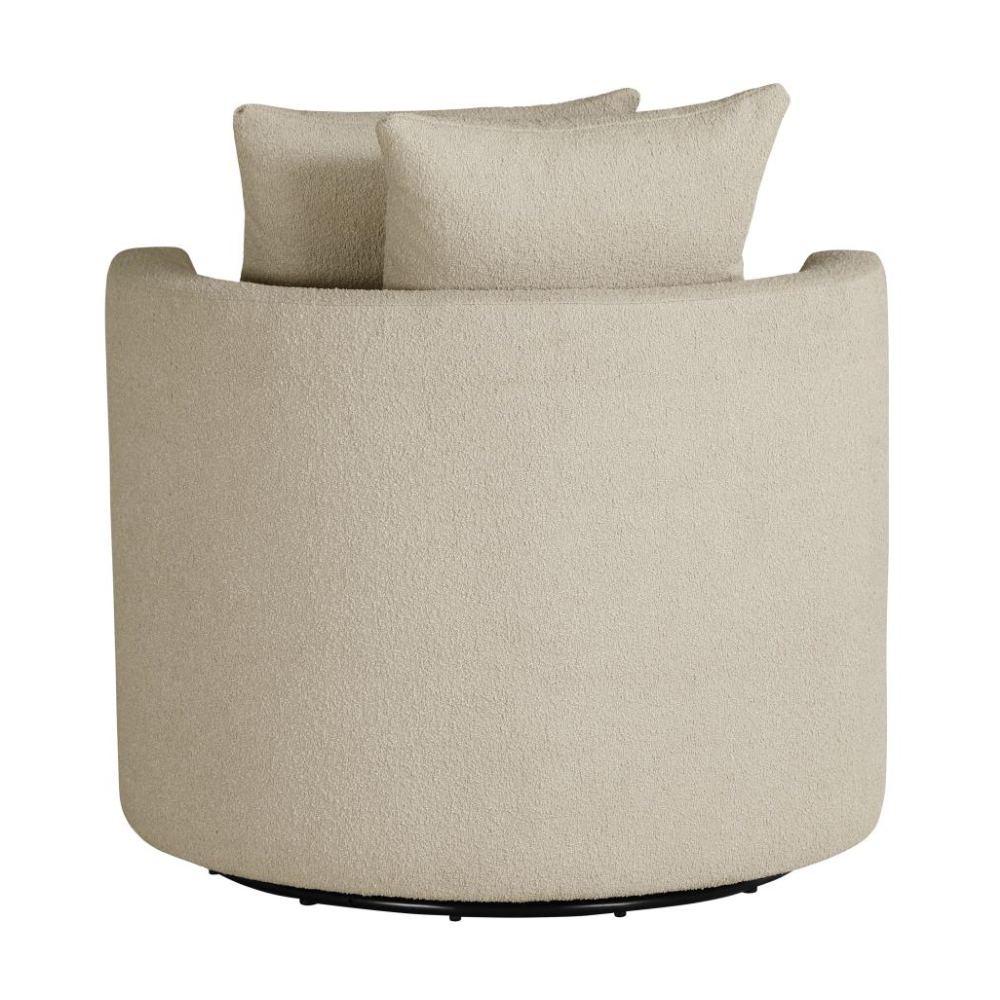 DEBBIE Upholstered Swivel Accent Chair Camel