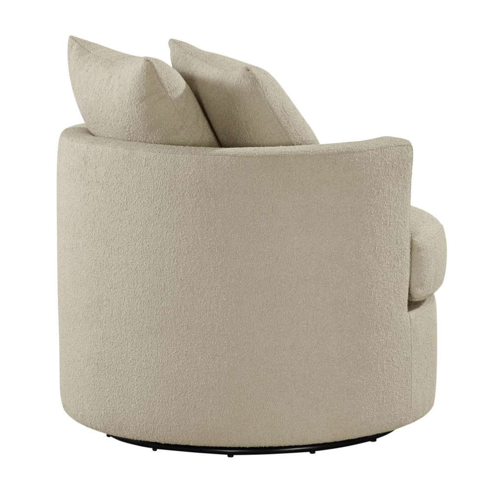 DEBBIE Upholstered Swivel Accent Chair Camel