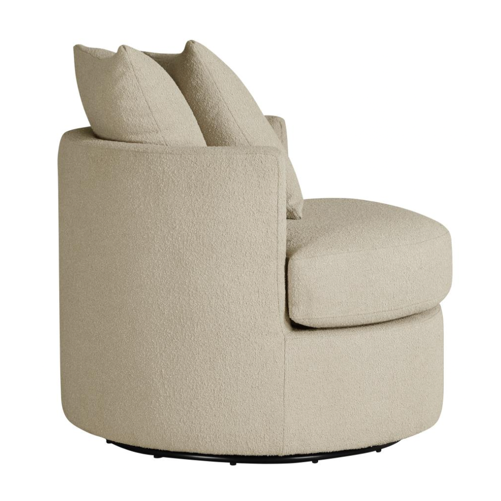 DEBBIE Upholstered Swivel Accent Chair Camel